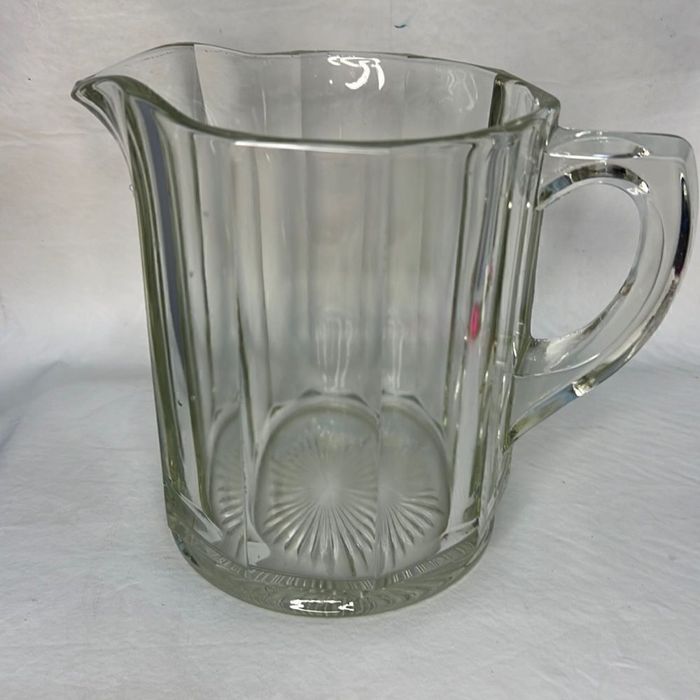 Pitcher Clear Heavy Glass With Handle 5 Cups Or 40 Ounces Weighs 2 Pounds 12 Oz